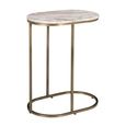 Bottega Side Table - Oval - Blush Beige - Marble and Metal