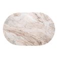 Bottega Side Table - Oval - Blush Beige - Marble and Metal