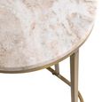 Bottega Side Table - Oval - Blush Beige - Marble and Metal