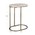 Bottega Side Table - Oval - Blush Beige - Marble and Metal