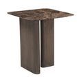 Castello End Table - Square - Smoked Oak - Marble Top