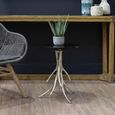 Antler Side Table - Round - Black Marble with Chrome Base