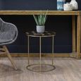 Aris Side Table - Round - Black Acacia Wood with Gold Base
