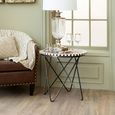 Artisan Side Table - Round - Brown Acacia Wood with Metal Hairpin Legs