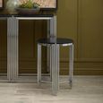 Clarice Side Table - Round - Black Granite with Chrome