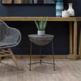 Compo Side Table - Round - Grey Concrete with Gold Metal