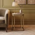 Ella Side Table - Square - Mirrored with Gold Metal