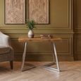 Gabar Side Table - Natural Bamboo Wood with Silver Metal