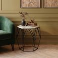 Harlo Side Table - Hexagonal - Ivory and Black