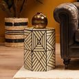 Hassa Side Table - Octagonal - Ivory and Black