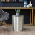 Hassa Side Table - Round - Ivory and Black