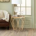 Jodi Side Table - Octagonal - Elm Wood with Gold Metal