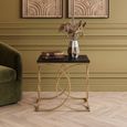 Kia Side Table - Square - Black Marble with Gold Metal