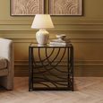 Logan Side Table - Square - Mirrored with Black Metal