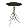 Antler Side Table - Round - Black Marble with Chrome Base