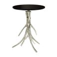 Antler Side Table - Round - Black Marble with Chrome Base