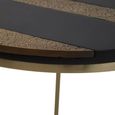 Aris Side Table - Round - Black Acacia Wood with Gold Base