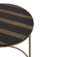 Aris Side Table - Round - Black Acacia Wood with Gold Base