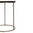 Aris Side Table - Round - Black Acacia Wood with Gold Base