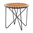 Artisan Side Table - Round - Brown Acacia Wood with Metal Hairpin Legs