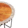 Artisan Side Table - Round - Brown Acacia Wood with Metal Hairpin Legs