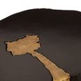 Asamra Side Table - Log - Black Acacia Wood with Gold Legs