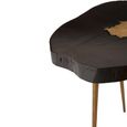 Asamra Side Table - Log - Black Acacia Wood with Gold Legs