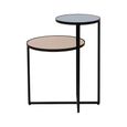 Cercle Side Table - 2 Tier - Round - Smoked Mirror