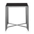 Clarice Side Table - Black Granite with Chrome