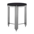 Clarice Side Table - Round - Black Granite with Chrome