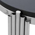 Clarice Side Table - Round - Black Granite with Chrome