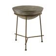 Compo Side Table - Round - Grey Concrete with Gold Metal