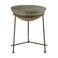 Compo Side Table - Round - Grey Concrete with Gold Metal