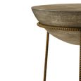 Compo Side Table - Round - Grey Concrete with Gold Metal