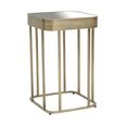 Ella Side Table - Square - Mirrored with Gold Metal