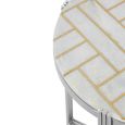 Eva Side Table - Round - White Marble with Silver Metal
