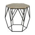 Harlo Side Table - Hexagonal - Ivory and Black