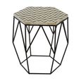 Harlo Side Table - Hexagonal - Ivory and Black