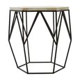 Harlo Side Table - Hexagonal - Ivory and Black