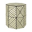 Hassa Side Table - Octagonal - Ivory and Black