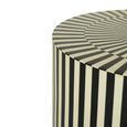 Hassa Side Table - Round - Ivory and Black