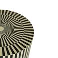 Hassa Side Table - Round - Ivory and Black