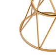 Jodi Side Table - Round - Elm Wood with Gold Metal