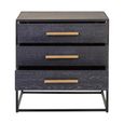 Judd Side Table - 3 Drawer - Black Oak