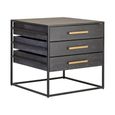 Judd Side Table - 3 Drawer - Black Oak