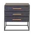 Judd Side Table - 3 Drawer - Black Oak