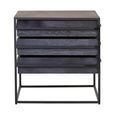 Judd Side Table - 3 Drawer - Black Oak