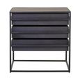 Judd Side Table - 3 Drawer - Black Oak
