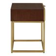 Kempton End Table - 1 Drawer - Square - Walnut with Gold Metal