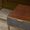 Kempton End Table - 1 Drawer - Square - Walnut with Gold Metal